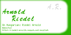 arnold riedel business card